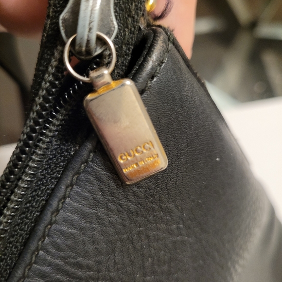 Authentic GUCCI Vintage Shoulder Cross Body Bag Black Leather - Picture 6 of 13